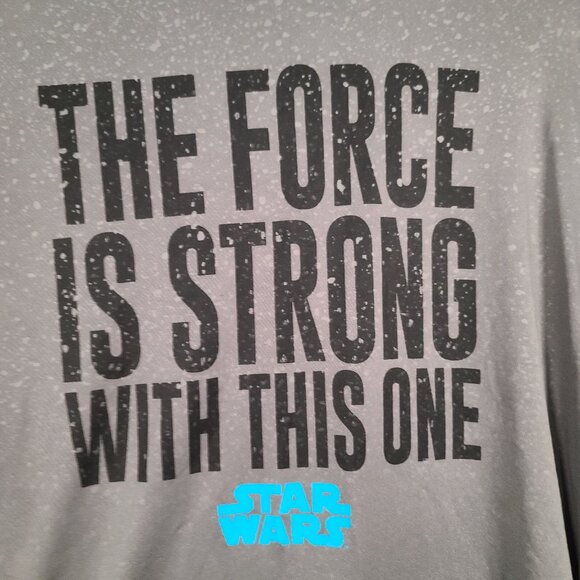 Star Wars Men's Size Medium Wicking Workout Short Sleeve Shirt with Saying - Picture 2 of 7